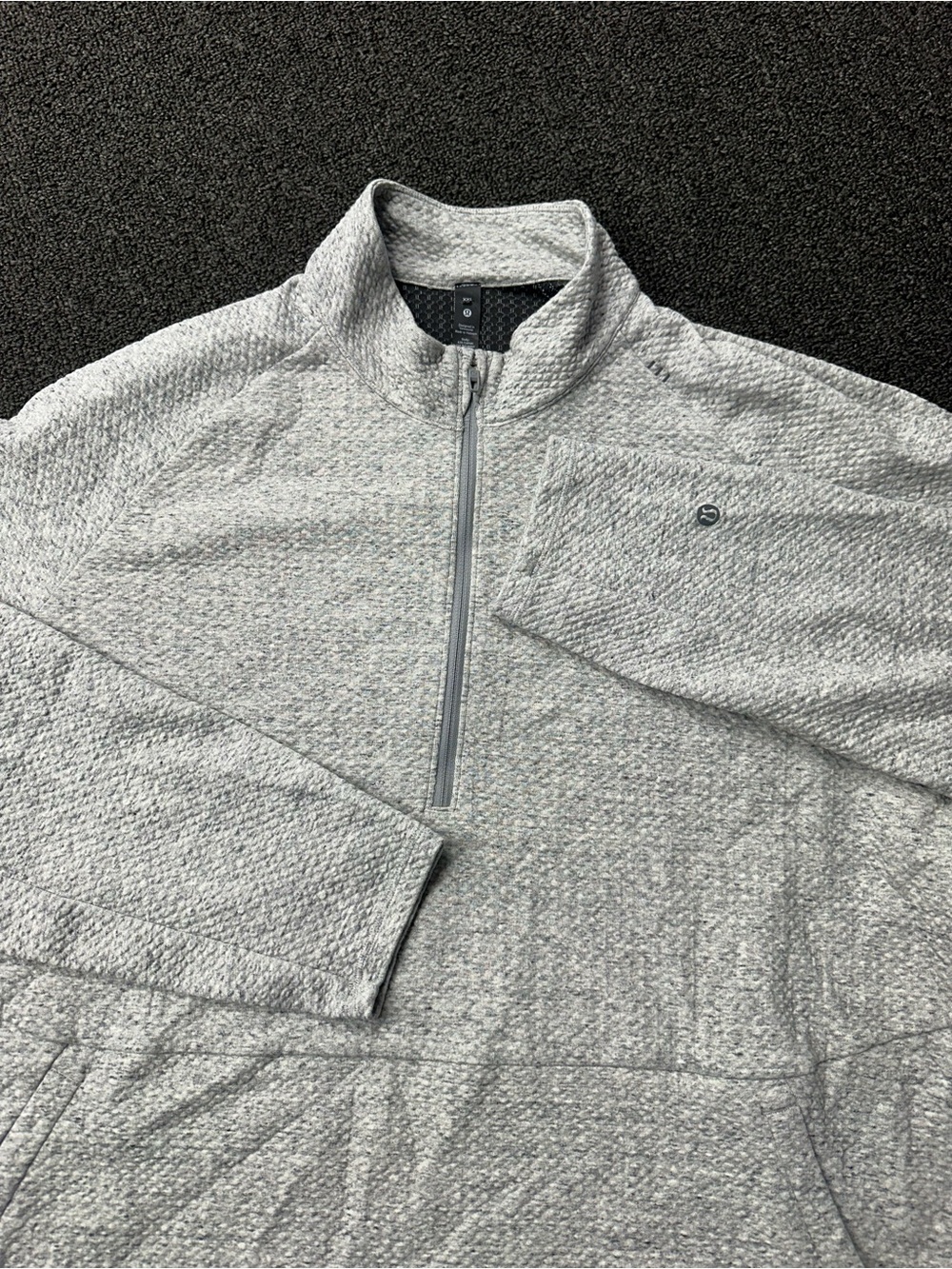Lululemon At Ease Gray Fleece Casual Half-Zip Pullover Sweater Mens Size 2XL